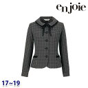 長袖オーバーブラウス(リボン付き) enjoieアンジョア 21005 事務服 17号から19号 SALEセール 22AW