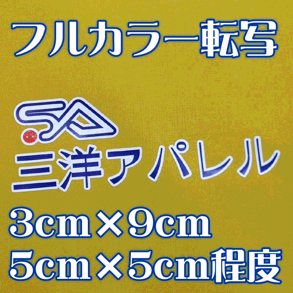 お手軽フルカラー転写・3cm×9cmまたは5cm×5cm程度SALEセール