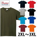 00108-VCT 5.6オンス ヘビーウェイト半袖VネックカラーTシャツ2XLから3XLプリントスター無地トムスSALEセール