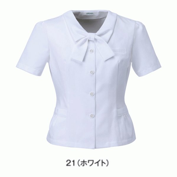 U81652 半袖オーバーブラウス 5号から15号 ユニレディーUNILADY 事務服オフィスウェアY22SS