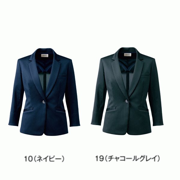 U22051 七分袖サマージャケット 17号から19号 ユニレディーUNILADY 事務服オフィスウェアY22SS