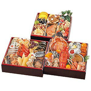 鳥取境港 さかな工房海鮮おせち 三段重4人前21×21×5cm×3段 [限定数 30 ]※お届けは12月31日となります※特定原材料：小麦、卵、乳、えび、かに、くるみ、を含む＊お届けは兵庫県の一部のみ（詳しくは商品説明で確認してください）