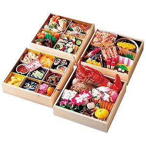 日本料理 生松おせち　与段重4〜5人前21×21×5cm×4段　[限定数25]※一部に（小麦・卵・乳・かに・えび）を含みます。＊お届けは兵庫県の一部のみ（詳しくは商品説明で確認してください）※お届けは12月31日となります。