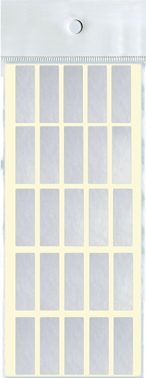 銀ケシホイル　シール　シルバー　銀色　長方形シール　無地シール　留めシール　30mm × 10mm　1袋100..