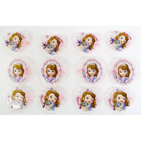 【メール便可】ちいさなプリンセスソフィア クリアプラスチックリング 12個セット