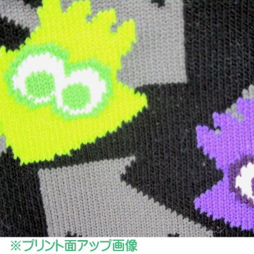 【メール便可】スプラトゥーン2 靴下 くるぶし丈 イカ総柄【16-18cm・19-21cm】【バンダイ 任天堂 Switch ゲーム キャラクターグッズ 衣類 子ども用 キッズサイズ スニーカーソックス】