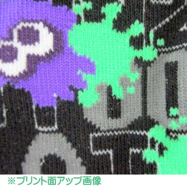 【メール便可】スプラトゥーン2 靴下 クルー丈 ロゴ背景柄【16-18cm・19-21cm】【バンダイ 任天堂 Switch ゲーム キャラクターグッズ 衣類 子ども用 キッズサイズ くつ下】