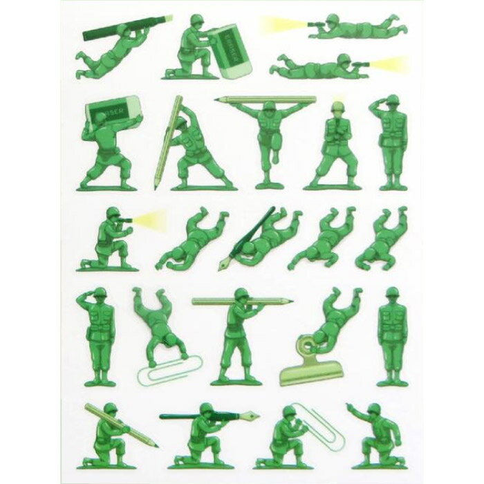 【メール便可】フィルムダイカットシール トイソルジャー柄 46片