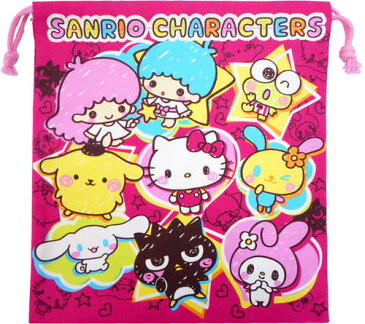 【メール便可】サンリオキャラクターズ巾着S【 サンリオ キャラクター 幼稚園 保育園 小学校 キッズ ナイロン 巾着袋 グッズ 】 G1.2