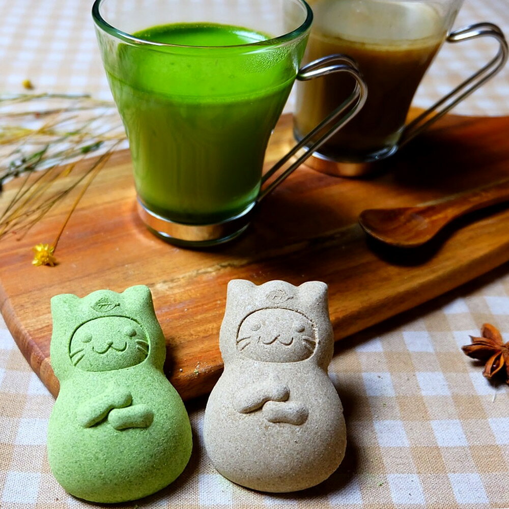 ラッピング対応 宇治抹茶 宇治焙じ茶 カプチーノ 猫 ネコ　　ホワイト...