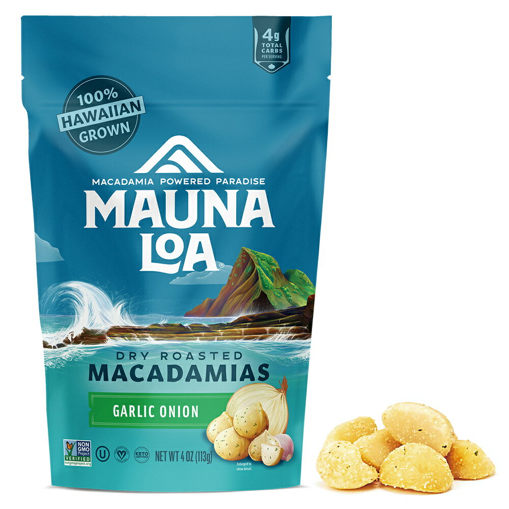 Rakuten - 父の日 【5400円以上で送料無料】 マウナロア MAUNA LOA マカデミアナッツ ガーリックオニオン スタンドバッグ 113g【253127】