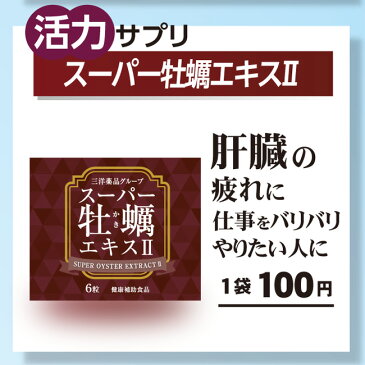 お試し 1日分 サプリメント 100円ポッキリ スーパー牡蠣エキス2 6粒入りx1包