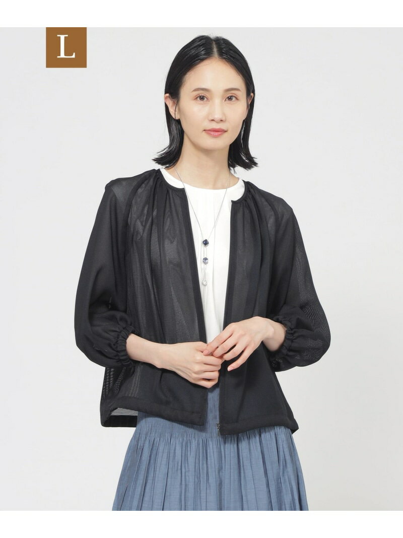 【SALE／28%OFF】【L】【ウォッシャブル】麻調メッシュブルゾン TRANS WORK サンヨー エルサイズ ジャケット・アウター ブルゾン・ジャンパー グレー ネイビー【RBA_E】【送料無料】[Rakuten Fashion]