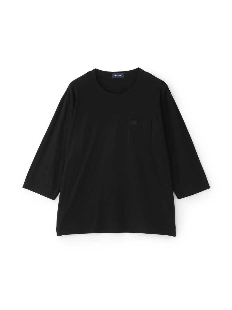BEYONTECH(R) 七分袖強撚天竺Tシャツ BAKER STREET ベイカー・ストリート トップス カットソー・Tシャツ ホワイト ブラック