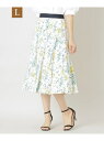 【SALE/38%OFF】【L】フラワープリント フレアースカート TO BE CHIC サンヨー エルサイズ スカート その他のスカート ホワイト【RBA_E...