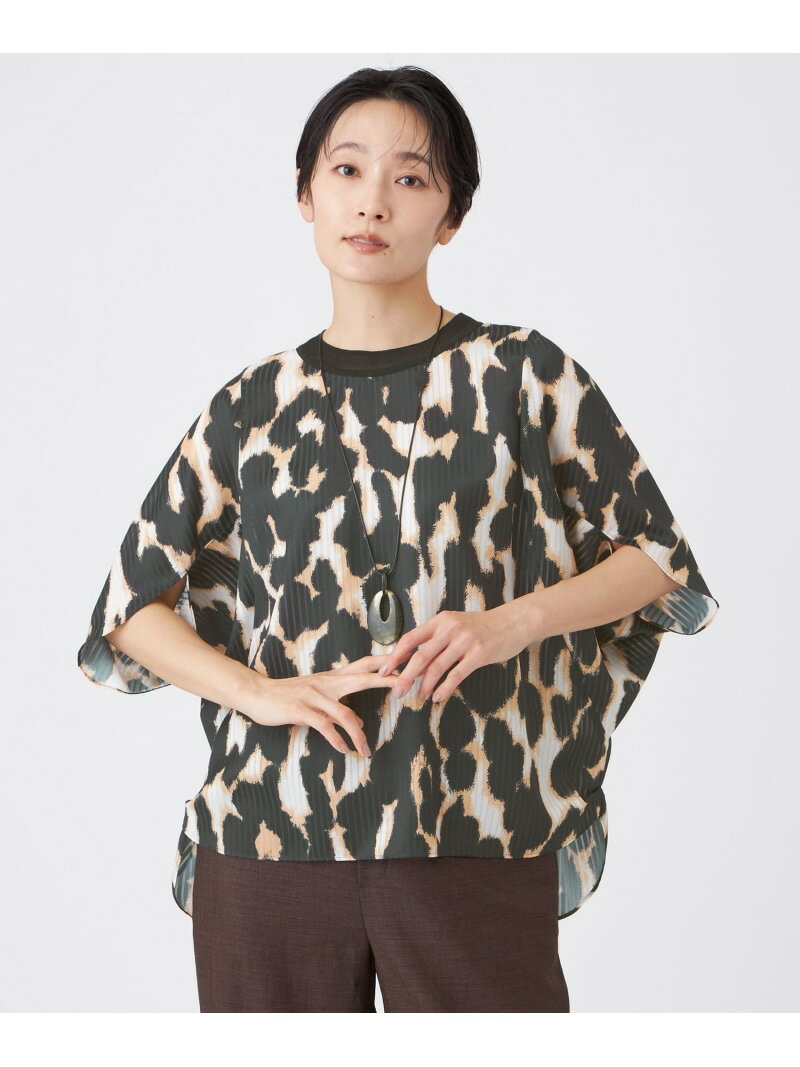 Rakuten - 【カタログ掲載】【マシンウォッシャブル】ストライプパンサードルマンスリーブブラウス EVEX by KRIZIA エヴェックス バイ クリツィア トップス シャツ・ブラウス ベージュ【送料無料】[Rakuten Fashion]