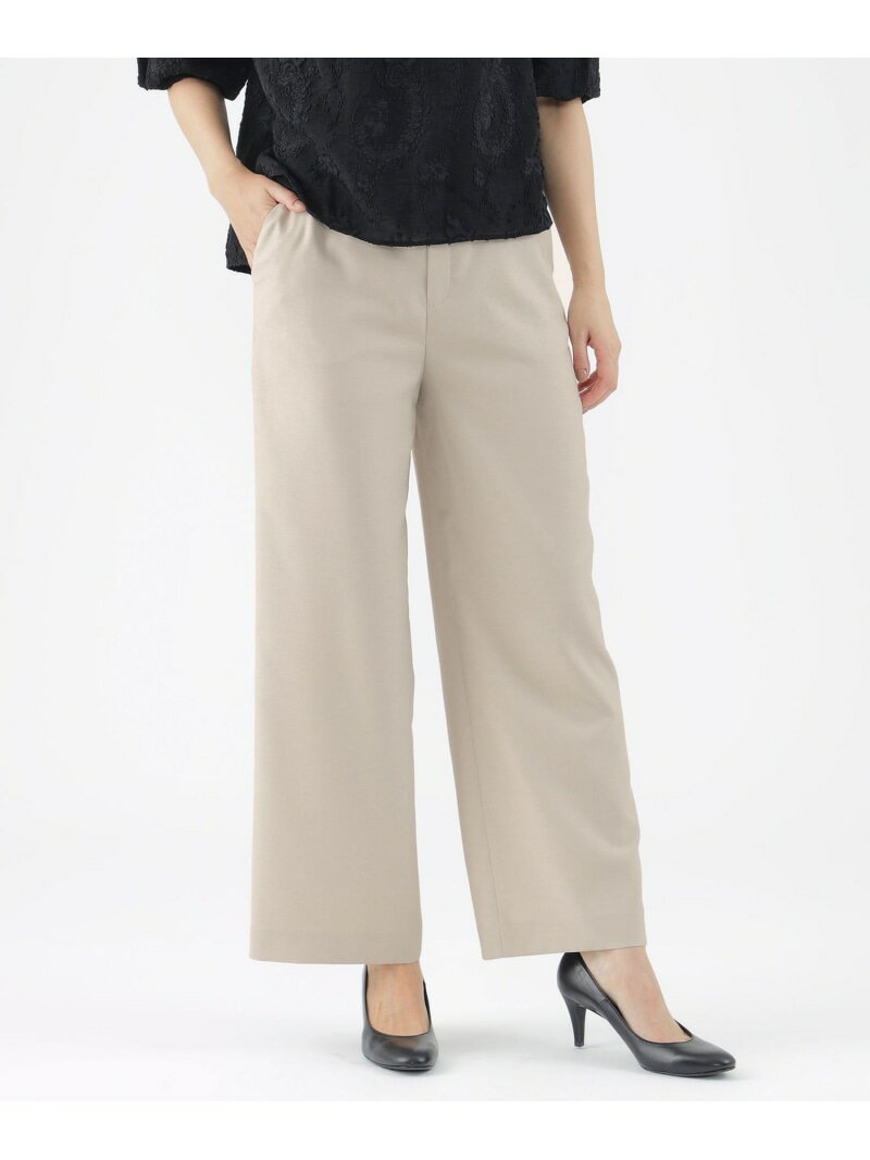 【SALE／23%OFF】【美シリーズ】【セットアップ対応】【ウォッシャブル】リネンライクブッチャーワイドストレートパンツ TRANS WORK トランスワーク パンツ その他のパンツ ベージュ ネイビー【RBA_E】【送料無料】[Rakuten Fashion]