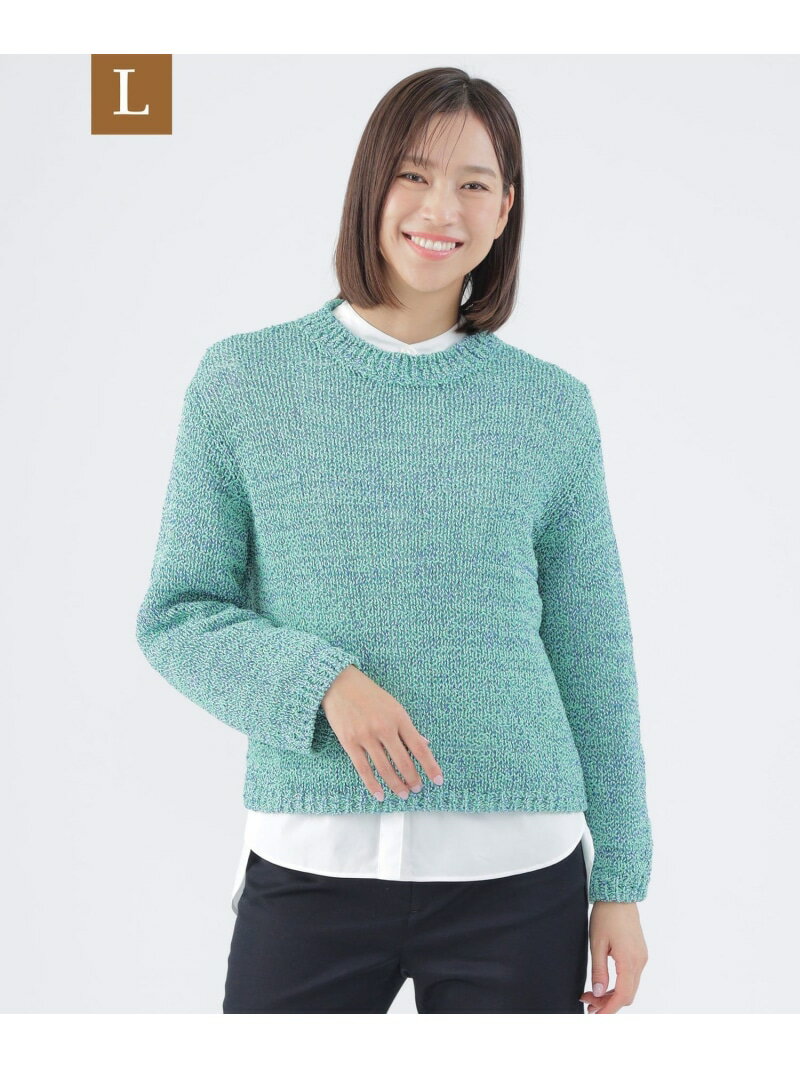 【SALE／26%OFF】【L】【ウォッシャブル】カラフルプルオーバーニット TRANS WORK サンヨー エルサイズ トップス ニット ブルー ピンク【RBA_E】【送料無料】[Rakuten Fashion]