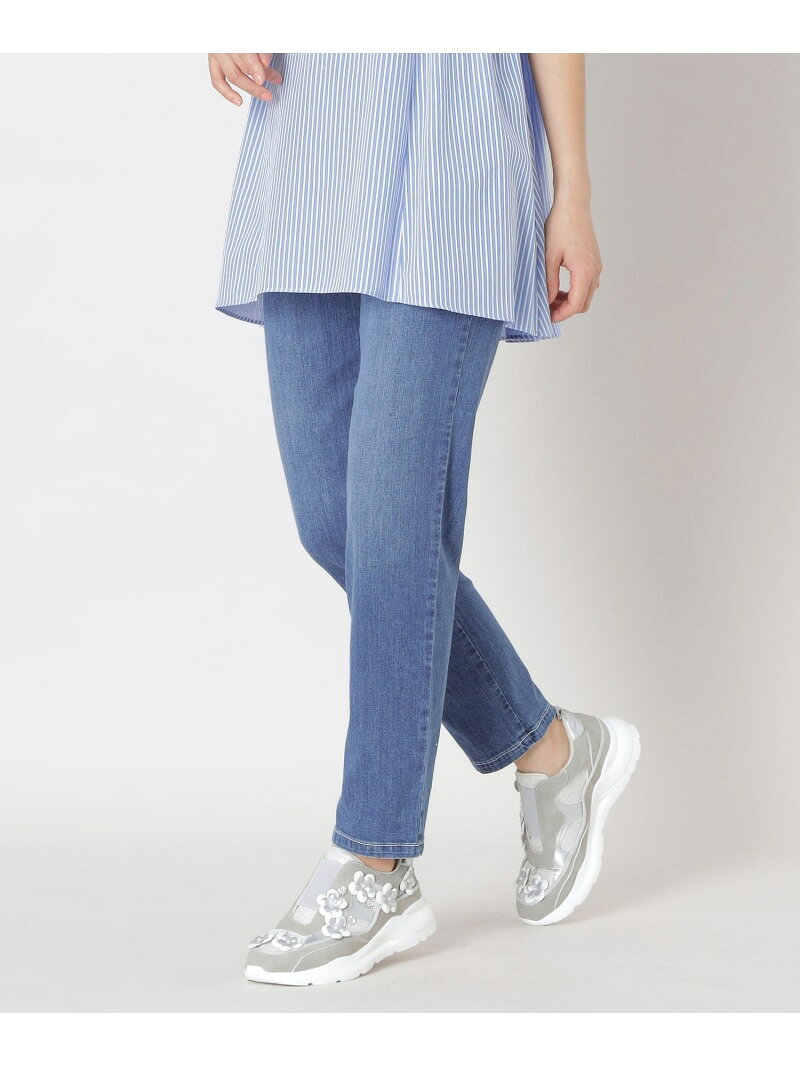 乐天商城 - 【SALE／51%OFF】ストレッチ デニムパンツ TO BE CHIC トゥー ビー シック パンツ ジーンズ・デニムパンツ ブルー ホワイト【RBA_E】【送料無料】[Rakuten Fashion]