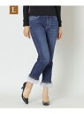 【SALE/28%OFF】【L】フェイクファー ストレッチデニムパンツ TO BE CHIC サンヨー エルサイズ パンツ ジーンズ・デニムパンツ ネイビー ブ...