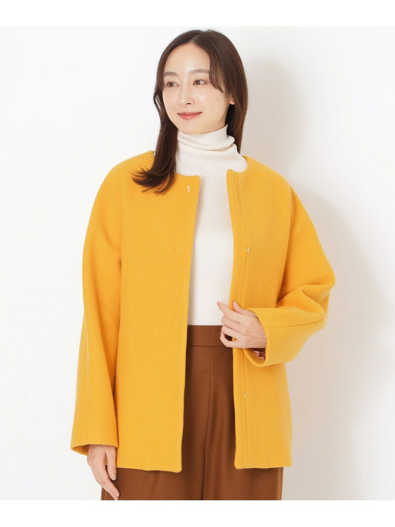 ウールノーカラーコート S.ESSENTIALS エス エッセンシャルズ ジャケット・アウター その他のジャケット・アウター ブラック ブラウン イエロー ホワイト【送料無料】[Rakuten Fashion]