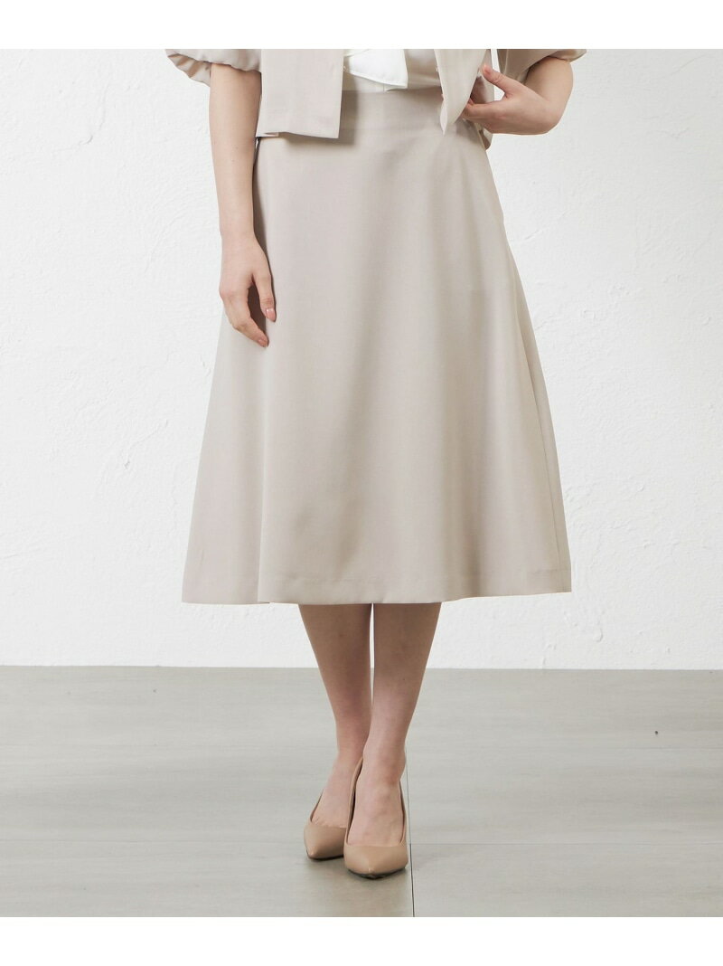 【SALE／25%OFF】リネンライクポリエステルフレアスカート AMACA アマカ スカート ロング・マキシスカート ベージュ ブラック【RBA_E】【送料無料】[Rakuten Fashion]