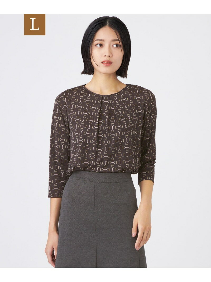 【L】【吸水速乾・UV・接触冷感・ウォッシャブル】ビットエアファインブラウス TRANS WORK サンヨー エルサイズ トップス シャツ・ブラウス ブラウン ネイビー【送料無料】[Rakuten Fashion]