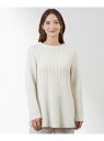 【SALE/25%OFF】ケーブル編みペプラムチュニックニット AMACA アマカ トップス ニット ブラック ホワイト【RBA_E】【送料無料】[Rakute...