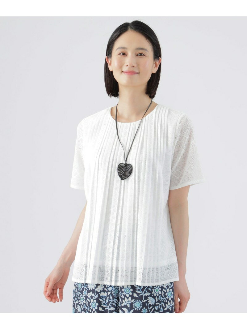 【SALE／42%OFF】【ウォッシャブル】ラッセルレースプルオーバーカットソー TRANS WORK トランスワーク トップス カットソー・Tシャツ ブラック ホワイト【RBA_E】【送料無料】[Rakuten Fashion]