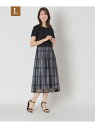 【L】チュールチェック ドッキングワンピース TO BE CHIC サンヨー エルサイズ ワンピース・ドレス ワンピース ブラック【送料無料】[Rakuten ...