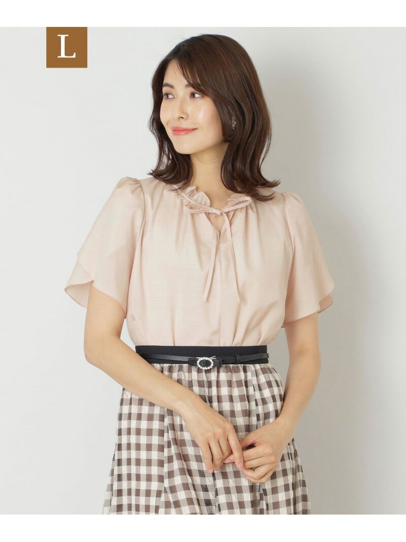 【SALE／30%OFF】【L】ブライトクロス リボンブラウス TO BE CHIC サンヨー エルサイズ トップス シャツ・ブラウス ピンク ホワイト ブラック【RBA_E】【送料無料】[Rakuten Fashion]