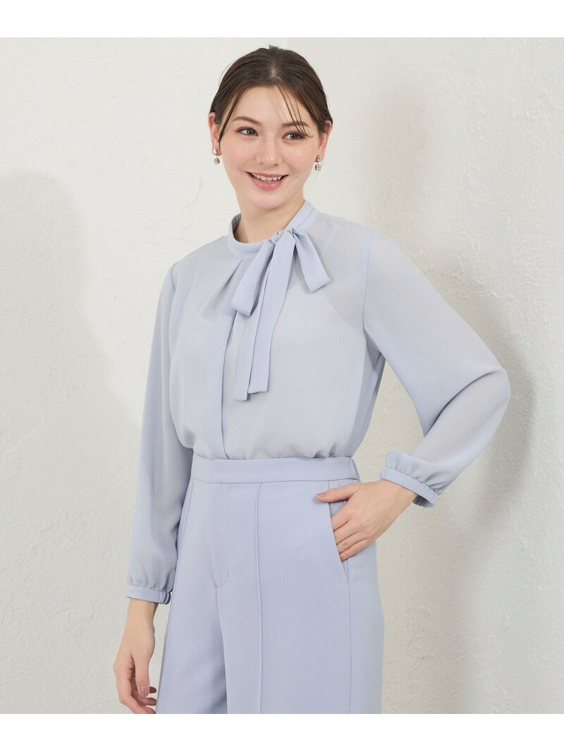 Rakuten - 2WAYカルゼボウタイブラウス AMACA アマカ トップス シャツ・ブラウス ブラック ブルー ベージュ【送料無料】[Rakuten Fashion]