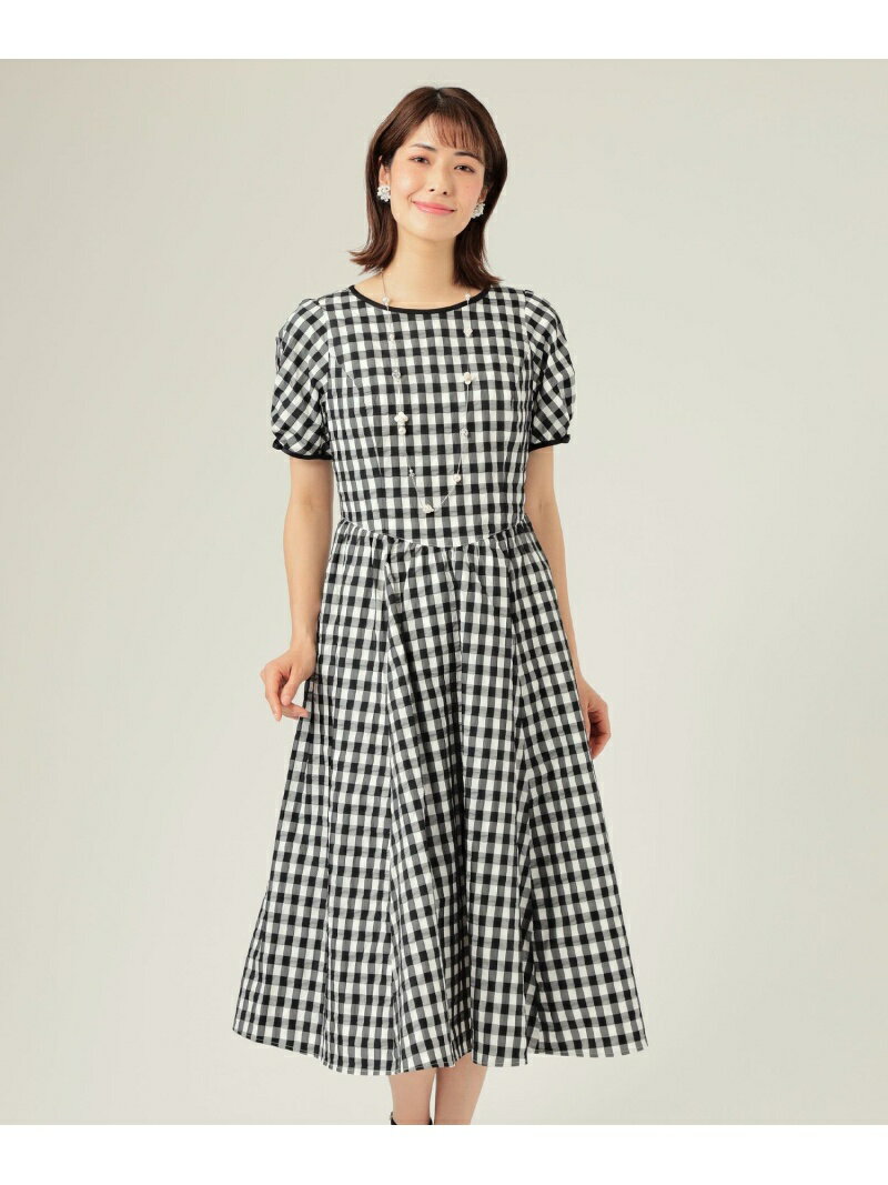 【SALE／44%OFF】ギンガムドビー ワンピース TO BE CHIC トゥー ビー シック ワンピース・ドレス ワンピース ブラック ベージュ【RBA_E】【送料無料】[Rakuten Fashion]