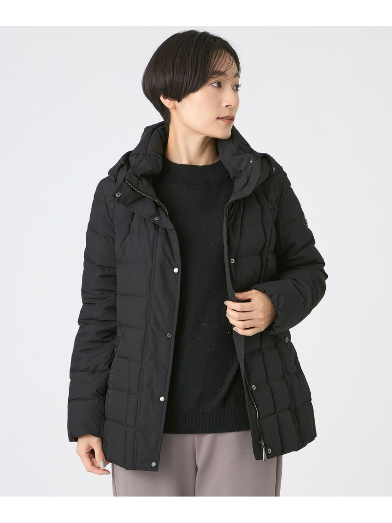 【L】【SANYO Style EDITION掲載】【ウォッシャブル・放電テープ付】マットタフタフーデッドミドルダウンジャケット EVEX by KRIZIA サンヨー エルサイズ ジャケット・アウター その他のジャケット・アウター ブラック【送料無料】[Rakuten Fashion]