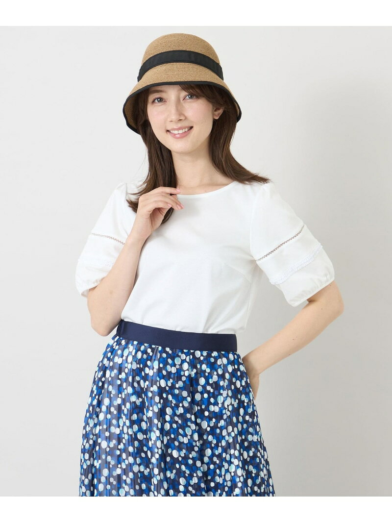 Rakuten - ハイゲージポンチ レーススリーブトップス TO BE CHIC トゥー ビー シック トップス カットソー・Tシャツ ブラック ホワイト【送料無料】[Rakuten Fashion]