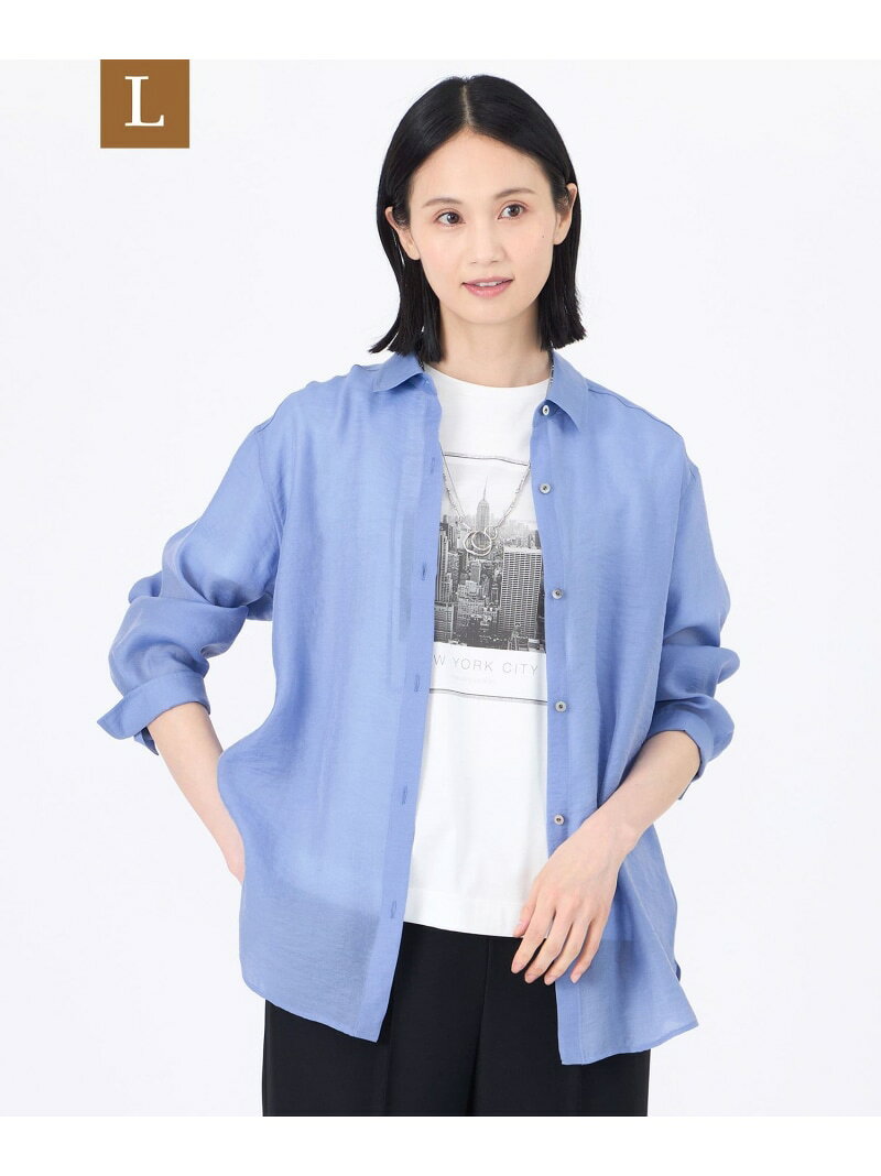 Rakuten - 【SALE／33%OFF】【L】【ウォッシャブル】グレーンシアーサテン TRANS WORK サンヨー エルサイズ トップス シャツ・ブラウス グレー ブルー ピンク【RBA_E】【送料無料】[Rakuten Fashion]