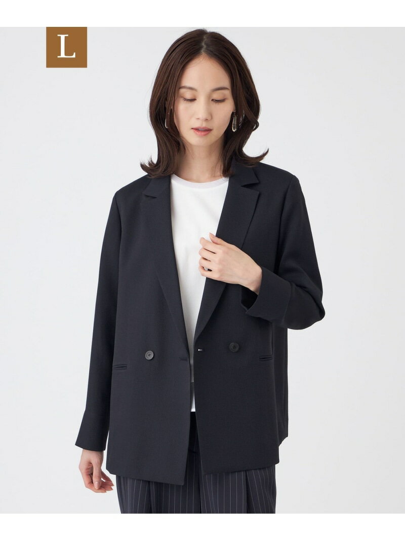Rakuten - 【L】【UV対策・着用しわ軽減・ウォッシャブル】エアリーコードレーンテーラードジャケット TRANS WORK サンヨー エルサイズ ジャケット・アウター テーラードジャケット・ブレザー ブルー ネイビー【送料無料】[Rakuten Fashion]