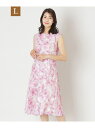 【SALE/39%OFF】【L】ローズプリントジャカード ワンピース TO BE CHIC サンヨー エルサイズ ワンピース・ドレス ワンピース ピンク ブルー...