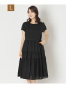 【L】ウェーブローン ランダムティアードワンピース TO BE CHIC サンヨー エルサイズ ワンピース・ドレス ワンピース ベージュ ブラック ブルー【送料...