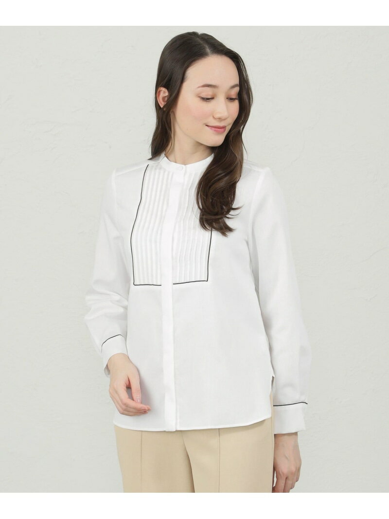 【SALE／28%OFF】アイスコットンドビー バンドカラーブラウス AMACA アマカ トップス シャツ・ブラウス ホワイト【RBA_E】【送料無料】[Rakuten Fashion]