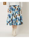 【SALE/30%OFF】【L】フラワープリント フレアスカート TO BE CHIC サンヨー エルサイズ スカート その他のスカート ブルー ピンク【RBA...