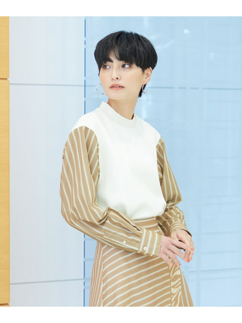 【SALE／23%OFF】【ウォッシャブル】シャツコンビプルオーバー EVEX by KRIZIA エヴェックス バイ クリツィア トップス カットソー・Tシャツ ブラック ホワイト【RBA_E】【送料無料】[Rakuten Fashion]