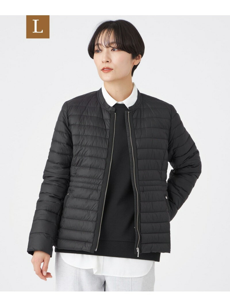 【L】【ウォッシャブル】ノーカラーライトダウン EVEX by KRIZIA サンヨー エルサイズ ジャケット・アウター その他のジャケット・アウ..