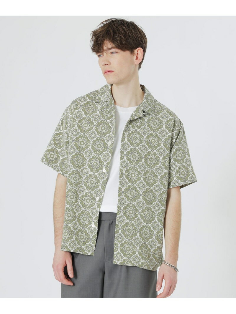 【SALE／30%OFF】オーナメントプリントショートスリーブシャツ LOVELESS ラブレス トップス シャツ・ブラウス ブルー ブラック【RBA_E】【送料無料】[Rakuten Fashion]のサムネイル