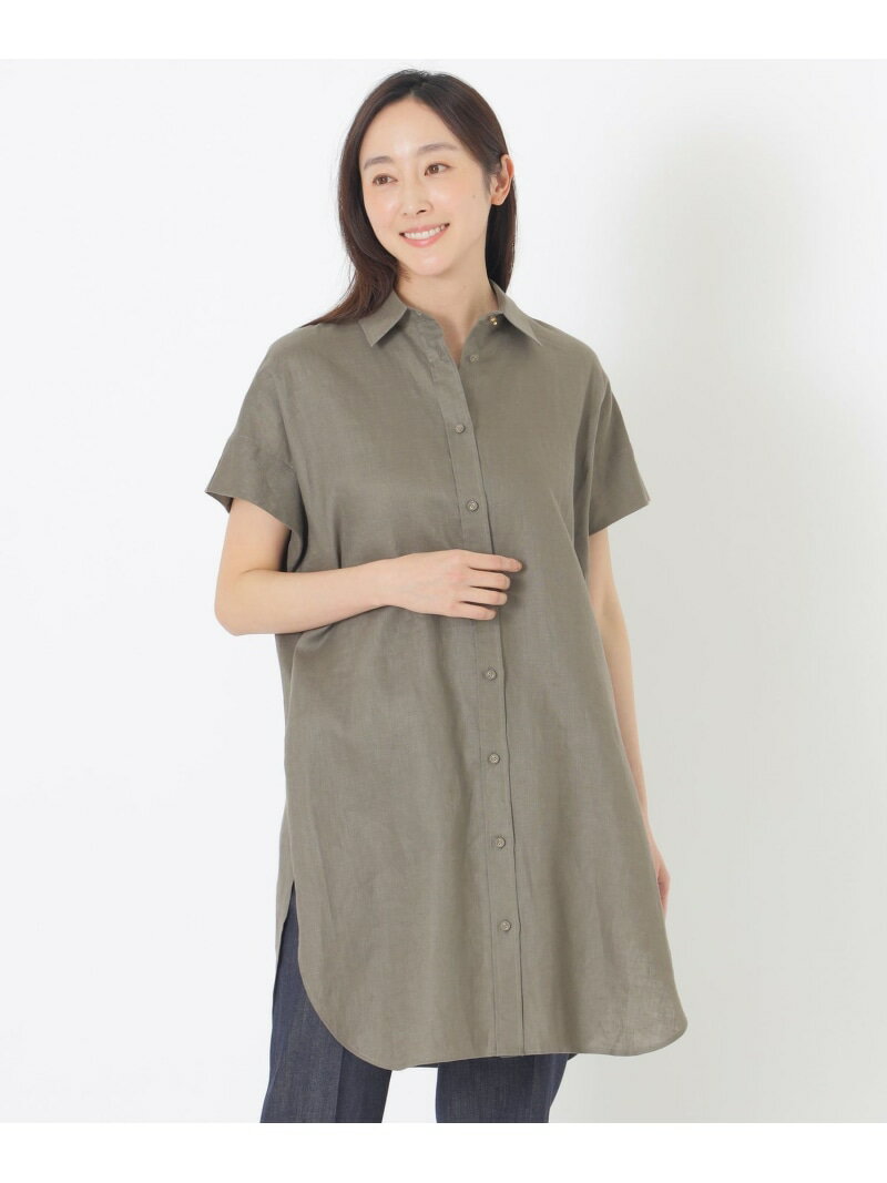リネンチュニック S.ESSENTIALS エス エッセンシャルズ トップス シャツ・ブラウス イエロー ブラック ホワイト ブラウン【送料無料】[Rakuten Fashion]