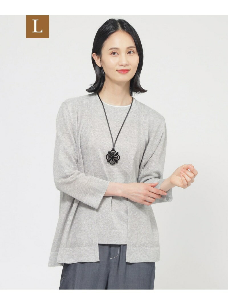 Rakuten - 【SALE／34%OFF】【L】【ウォッシャブル】ルレックスシアーVネックカーディガン TRANS WORK サンヨー エルサイズ トップス ニット ブラック ブルー グレー【RBA_E】【送料無料】[Rakuten Fashion]