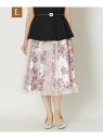 【SALE/40%OFF】【L】チュールレイヤーフラワープリント スカート TO BE CHIC サンヨー エルサイズ スカート その他のスカート ピンク ブラ...