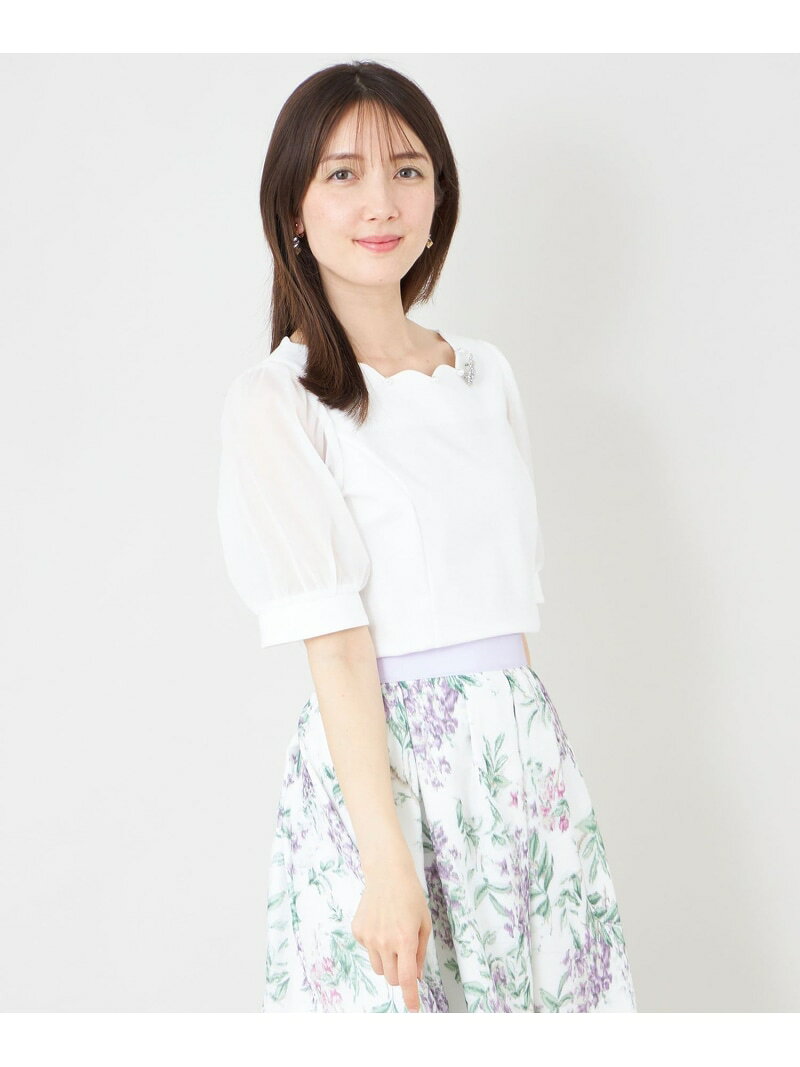 【SALE／36%OFF】スカラップ*シアースリーブ プルオーバー TO BE CHIC トゥー ビー シック トップス カットソー・Tシャツ ベージュ ワインレッド ホワイト ブラック ピンク【RBA_E】【送料無料】[Rakuten Fashion] sanyoselect-10033102 SANYO SELECT サンプル画像2