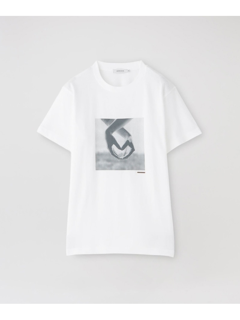 Rakuten - フォトプリントTシャツ【Hand in Heart】 LOVELESS ラブレス トップス カットソー・Tシャツ ホワイト【送料無料】[Rakuten Fashion]