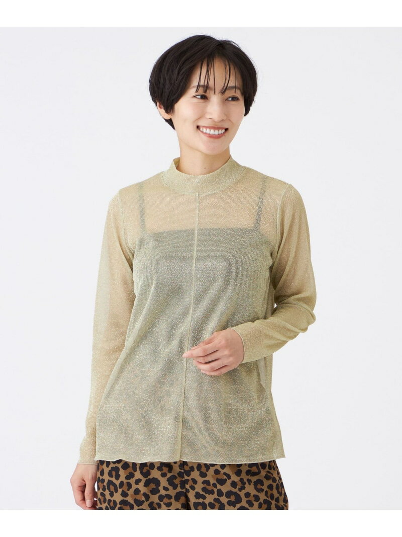 【SALE／29%OFF】【マシンウォッシャブル】グリッタージャージーハイネックカットソー EVEX by KRIZIA エヴェックス バイ クリツィア トップス カットソー・Tシャツ ゴールド【RBA_E】【送料無料】[Rakuten Fashion]